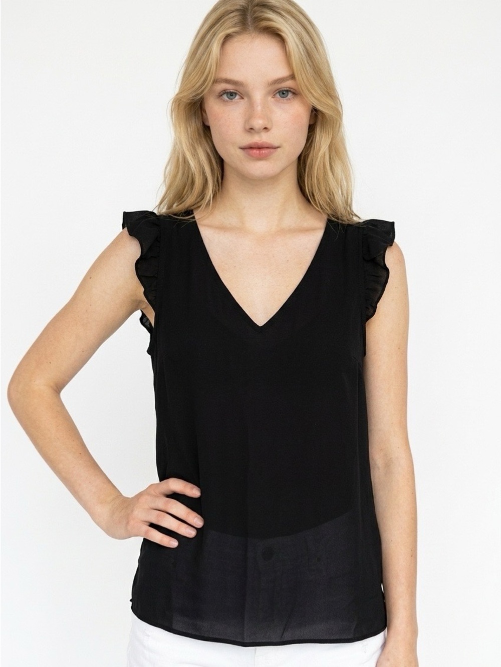 J.Crew Ruffle Sleeve V-Neck Blouse – Size 4 – NWT